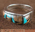 Turquoise Tiger Eye Multicolor Silver Ring Size 5-3/4 RS44487